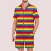 Rainbow Pride Stripes Pride Month Love Is Love Print Pajama Set