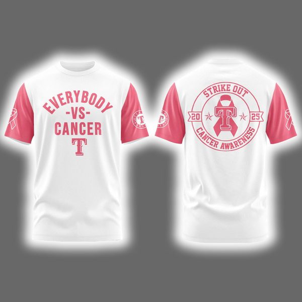 Rangers Strike Out Everybody vs Cancer Awareness Day 2025 Shirt