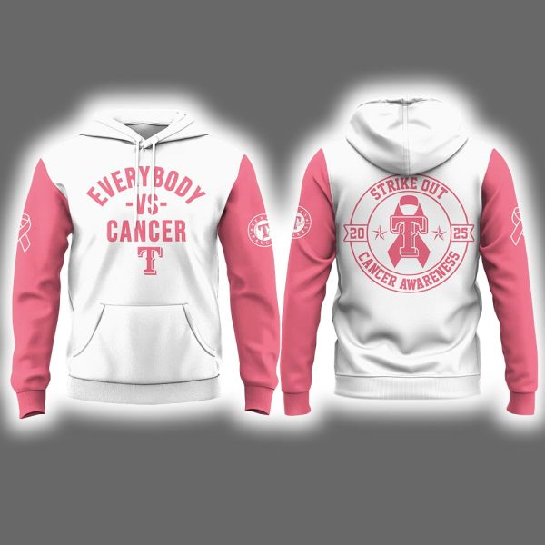 Rangers Strike Out Everybody vs Cancer Awareness Day 2025 Shirt 2