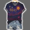 Retro 8647 Starry Night Print Shirt