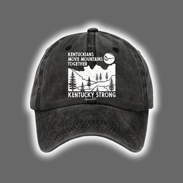 Retro Kentuckians Move Mountains Together Kentucky Strong Since 2017 Print Baseball Cap