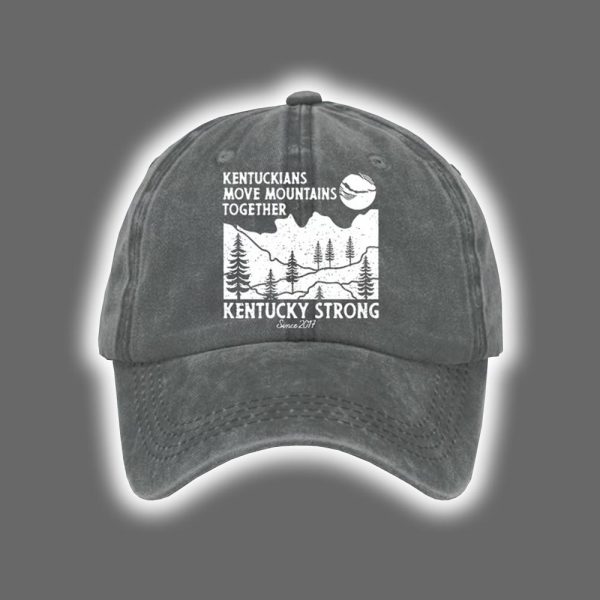 Retro Kentuckians Move Mountains Together Kentucky Strong Since 2017 Print Baseball Cap 2