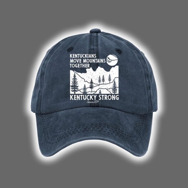 Retro Kentuckians Move Mountains Together Kentucky Strong Since 2017 Print Baseball Cap 3