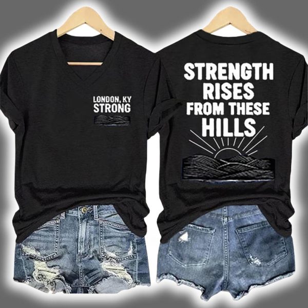 Retro London Kentucky Strong Strength Rises From These Hills Print T Shirt 2