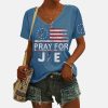 Stay For Joe Strong Prostate Cancer Awareness Print V-Neck T-Shirt