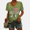 Stay For Joe Strong Prostate Cancer Awareness Print V Neck T Shirt 4