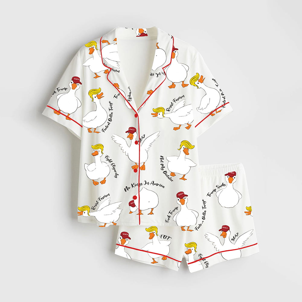 Subtle Anti Trump Silly Goose Satin Pajama Set Subtle Anti Trump Silly Goose Satin Pajama Set