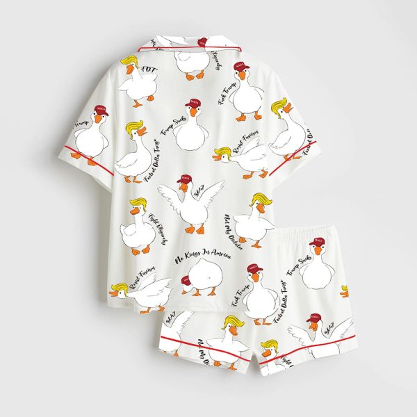 Subtle Anti Trump Silly Goose Satin Pajama Set 2