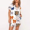 Tigers Baseball And Bows Print Pajama Set 2