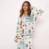 Travel Planner Satin Pajama Set