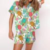 Tropical Pickleball Silky Satin Pajama Set