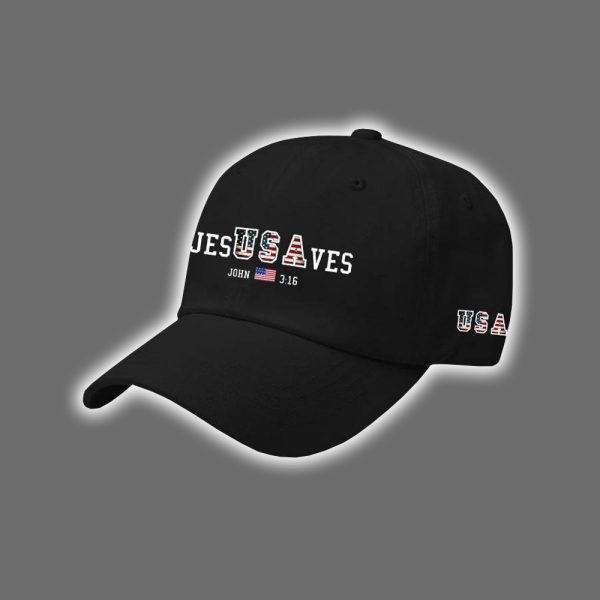 USA Jesus Saves Print Baseball Cap