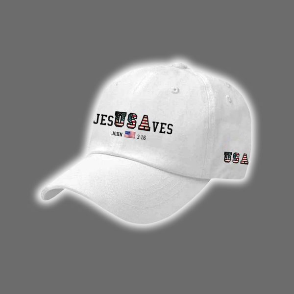 USA Jesus Saves Print Baseball Cap 3