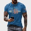USA Jesus Saves Printed Round Neck Vintage T Shirt 2
