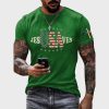 USA Jesus Saves Printed Round Neck Vintage T Shirt 4