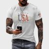 USA Jesus Saves Printed Round Neck Vintage T Shirt 5
