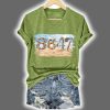 V Neck Retro 8647 Beach Seashells Print Shirt 3