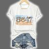 V Neck Retro 8647 Beach Seashells Print Shirt 4
