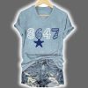 V-Neck Retro 8647 Starfish Seashells Print Shirt