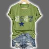 V Neck Retro 8647 Starfish Seashells Print Shirt 3
