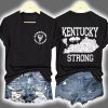 V Neck Retro Kentucky Strong Tornado Stronger Than The Storm Print T Shirt 3