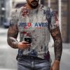 Vintage USA Jesus Saves Flag Printed Round Neck 3D T Shirt 2