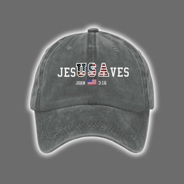 Vintage USA Jesus Saves Print Baseball Cap 3