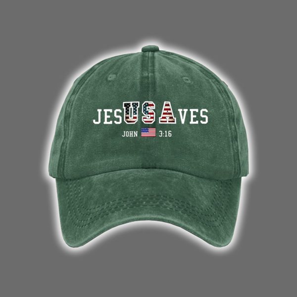 Vintage USA Jesus Saves Print Baseball Cap 4