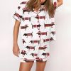 Women's Christmas Dachshund Satin Pajama Set