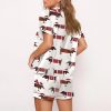 Womens Christmas Dachshund Satin Pajama Set 3