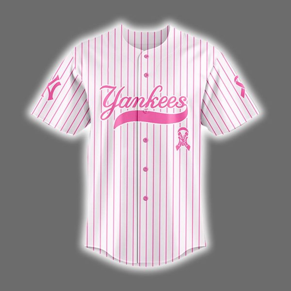 Yankees 2025 Breast Cancer Awareness Game Night Jersey 2