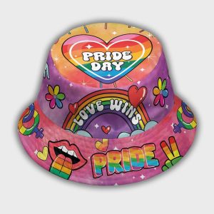 LGBTQ Rainbow Flag Pride Day Love Wins Bucket Hat