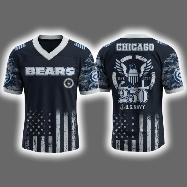 2025 Bears US NAVY 250th Birthday Celebration Football Jersey