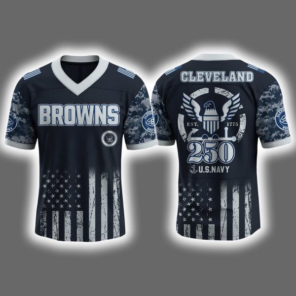 2025 Browns US NAVY 250th Birthday Celebration Football Jersey