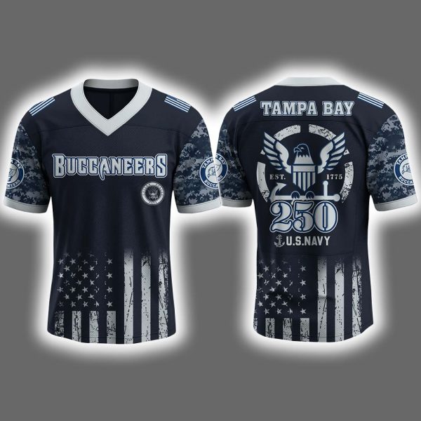 2025 Buccaneers US NAVY 250th Birthday Celebration Football Jersey