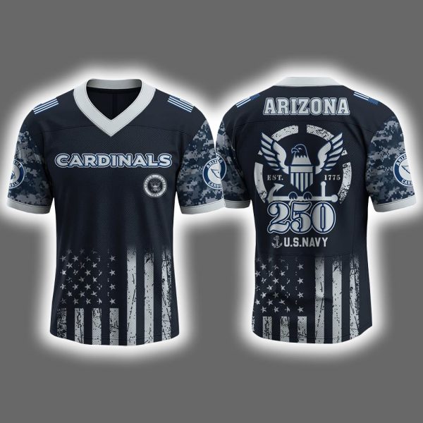 2025 Cardinals US NAVY 250th Birthday Celebration Football Jersey