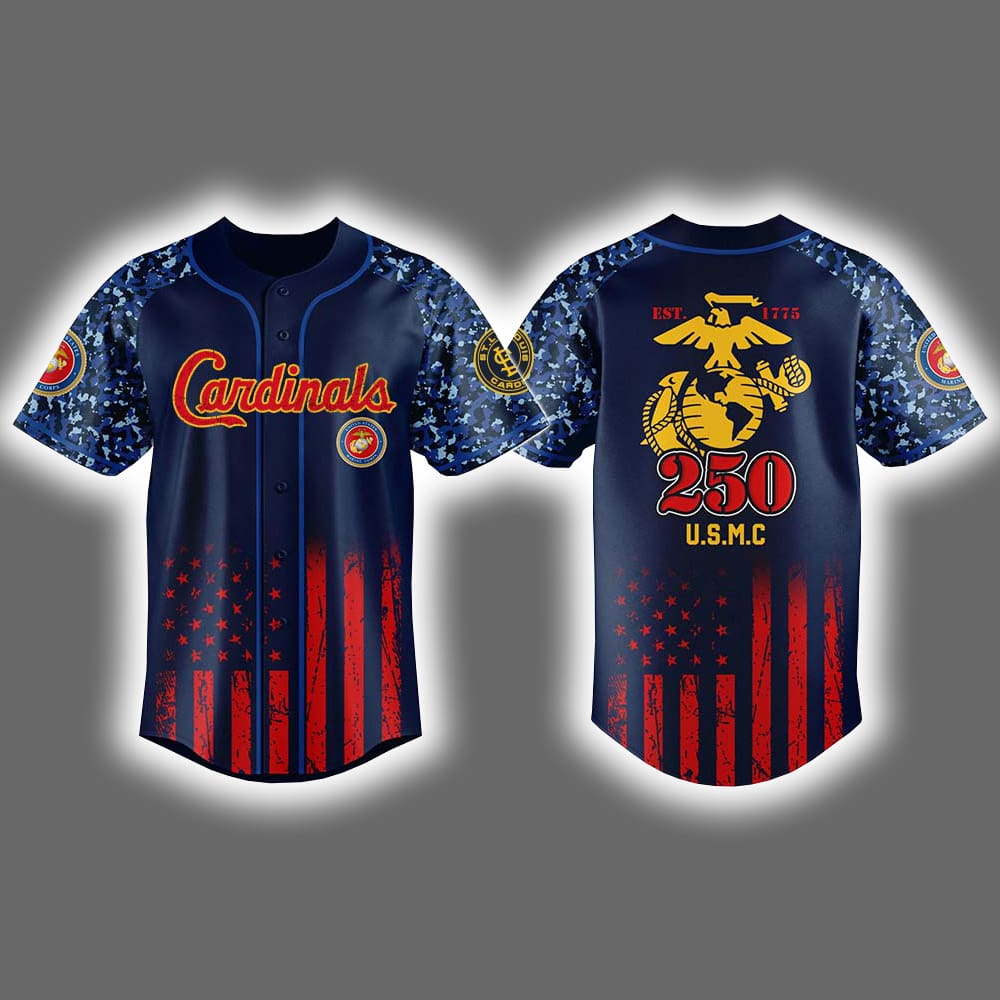 2025 Cardinals USMC 250th Birthday Baseball Jersey 2025 Cardinals USMC 250th Birthday Baseball Jersey