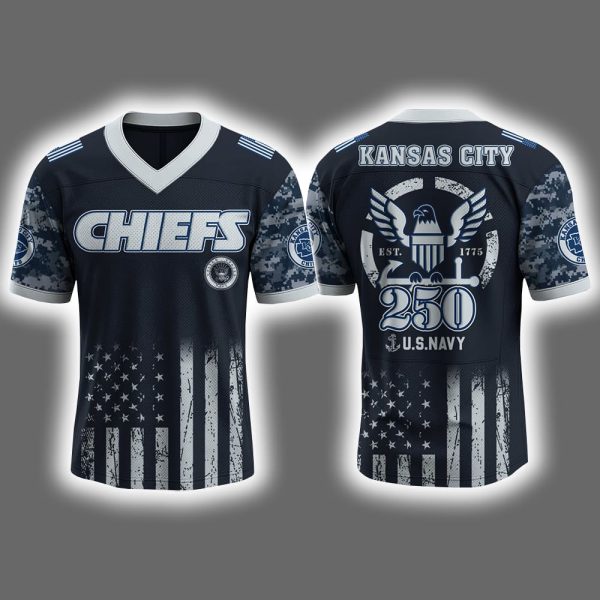 2025 Chiefs US NAVY 250th Birthday Celebration Football Jersey