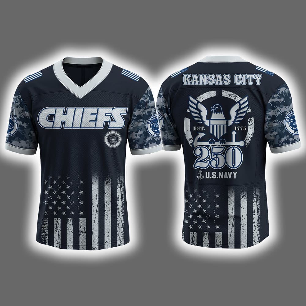 2025 Chiefs US NAVY 250th Birthday Celebration Football Jersey 2025 Chiefs US NAVY 250th Birthday Celebration Football Jersey