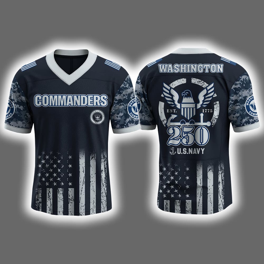 2025 Commanders US NAVY 250th Birthday Celebration Football Jersey 2025 Commanders US NAVY 250th Birthday Celebration Football Jersey