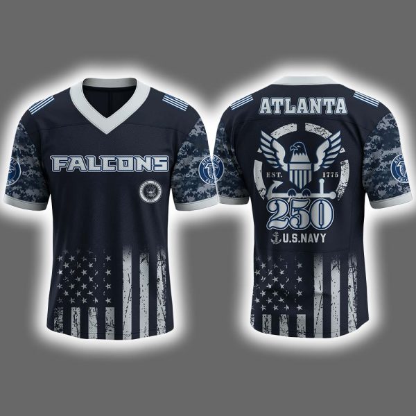 2025 Falcons US NAVY 250th Birthday Celebration Football Jersey
