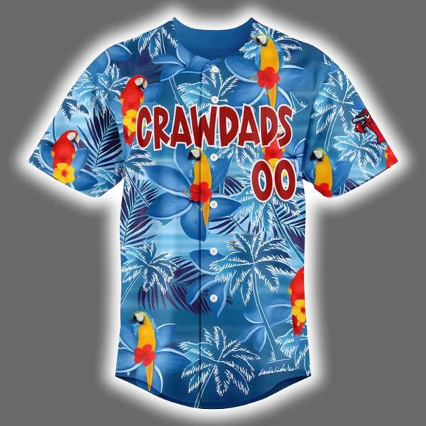 2025 Hickory Crawdads Margaritaville Night Jersey 2