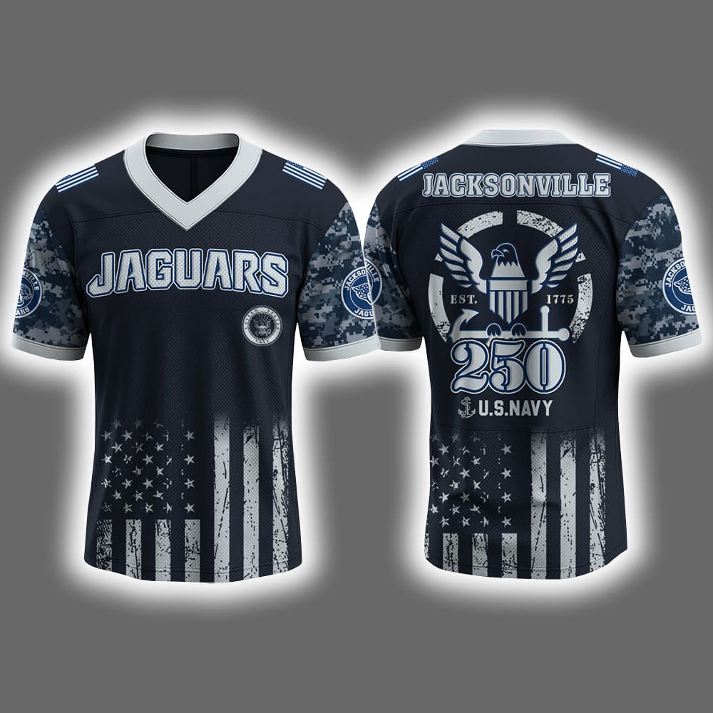 2025 Jaguars US NAVY 250th Birthday Celebration Football Jersey 2025 Jaguars US NAVY 250th Birthday Celebration Football Jersey