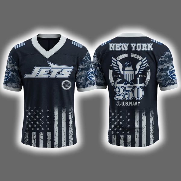 2025 Jets US NAVY 250th Birthday Celebration Football Jersey