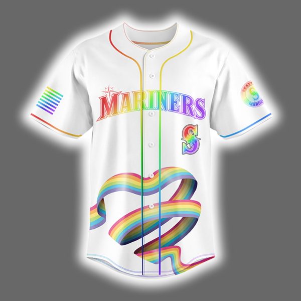 2025 Mariners Happy Pride Month LGBTQ Baseball Jersey 2