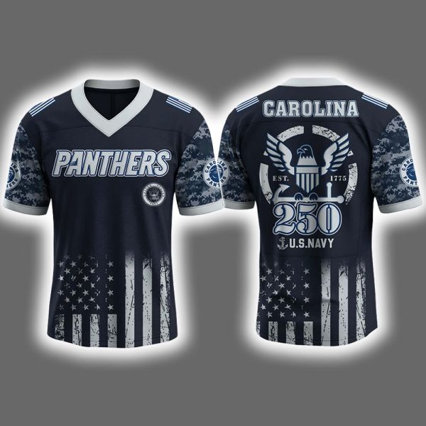 2025 Panthers US NAVY 250th Birthday Celebration Football Jersey