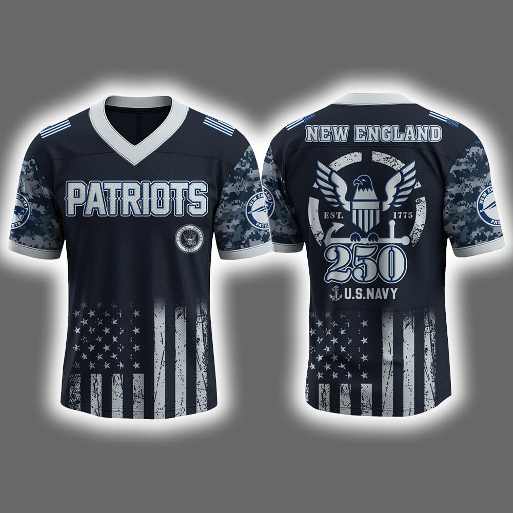 2025 Patriots US NAVY 250th Birthday Celebration Football Jersey 2025 Patriots US NAVY 250th Birthday Celebration Football Jersey