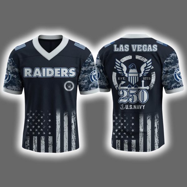 2025 Raiders US NAVY 250th Birthday Celebration Football Jersey