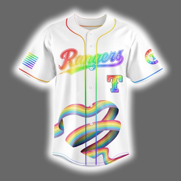 2025 Rangers Happy Pride Month LGBTQ Baseball Jersey 2
