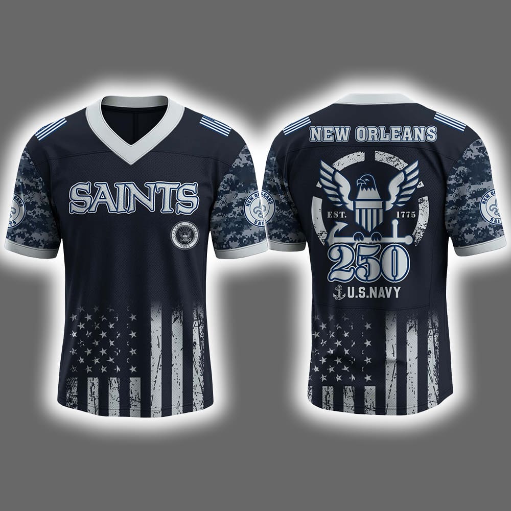 2025 Saints US NAVY 250th Birthday Celebration Football Jersey 2025 Saints US NAVY 250th Birthday Celebration Football Jersey